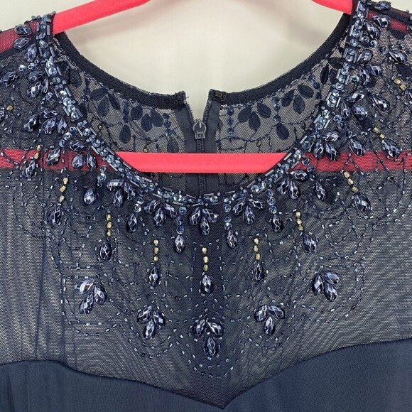NWOT Alex Evenings Women's Long A-Line Sweetheart Neck Rhinestone Beaded Size 12 - Picture 4 of 10